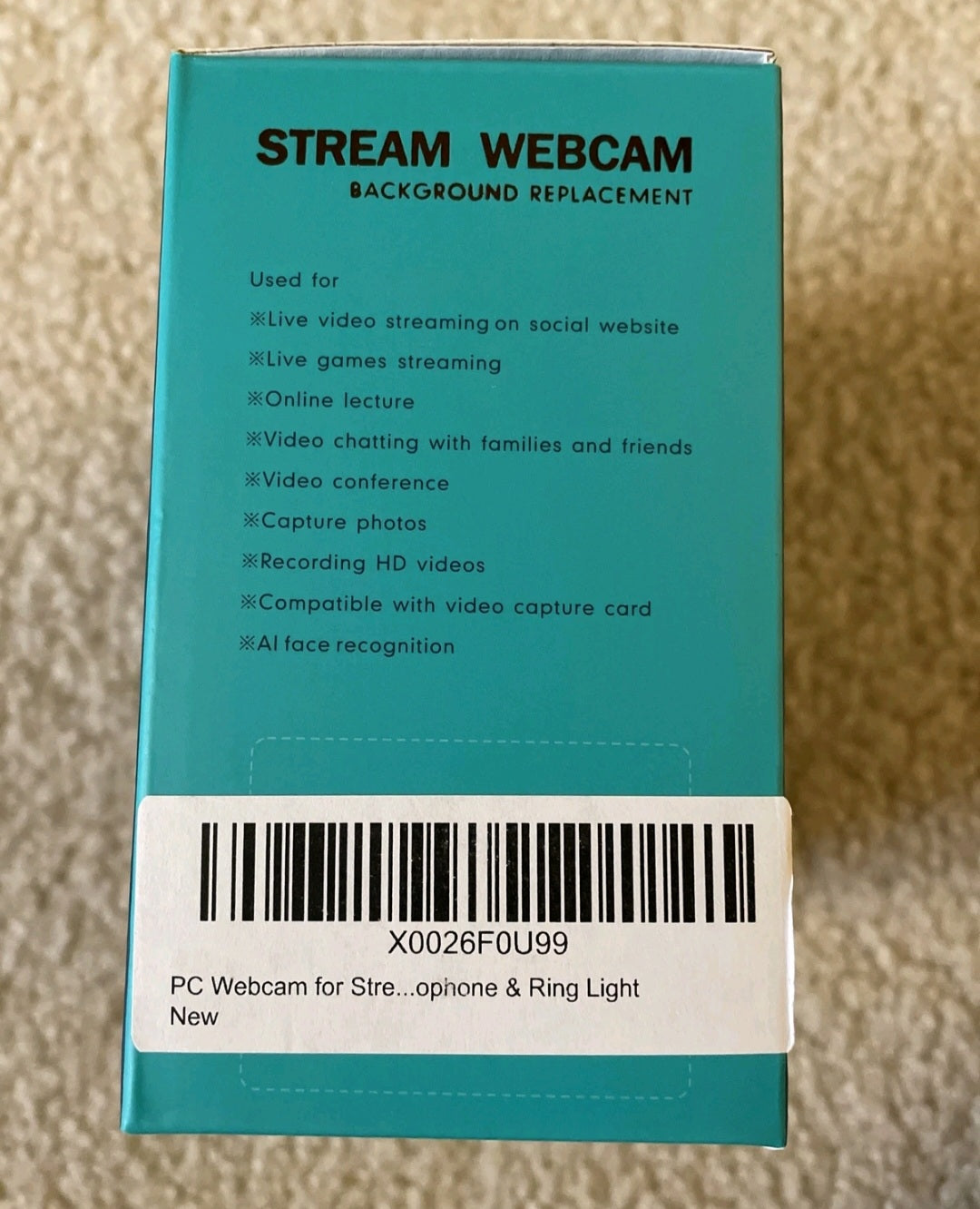 HD Stream Webcam Background Replacement Live Video Recording Ring Light
