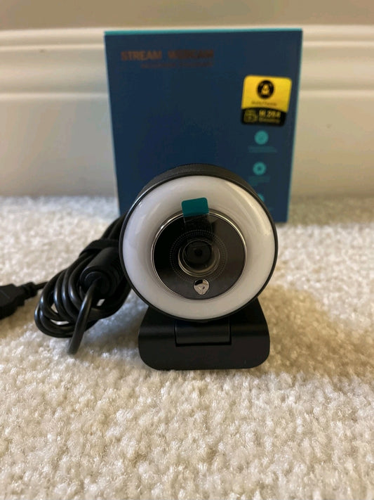 HD Stream Webcam Background Replacement Live Video Recording Ring Light